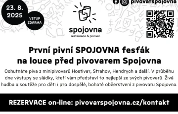 Pozvánka na první pivní Spojovna fesťák 23.8.2025 Pozvánka na první pivní Spojovna fesťák 23.8.2025