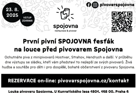 Pozvánka na první pivní Spojovna fesťák 23.8.2025 Pozvánka na první pivní Spojovna fesťák 23.8.2025